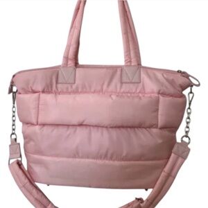 NWOT Women’s Isaac Mizrahi Pink Quilted Tote Bag in Baby Pink